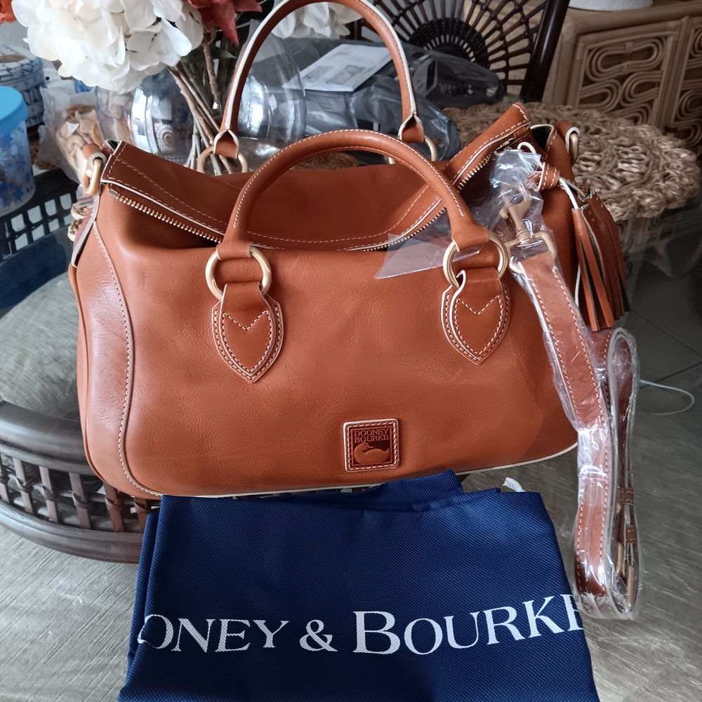 Dooney & Bourke Tan Leather Satchel Approximately 15 H X 9T X 7 D
